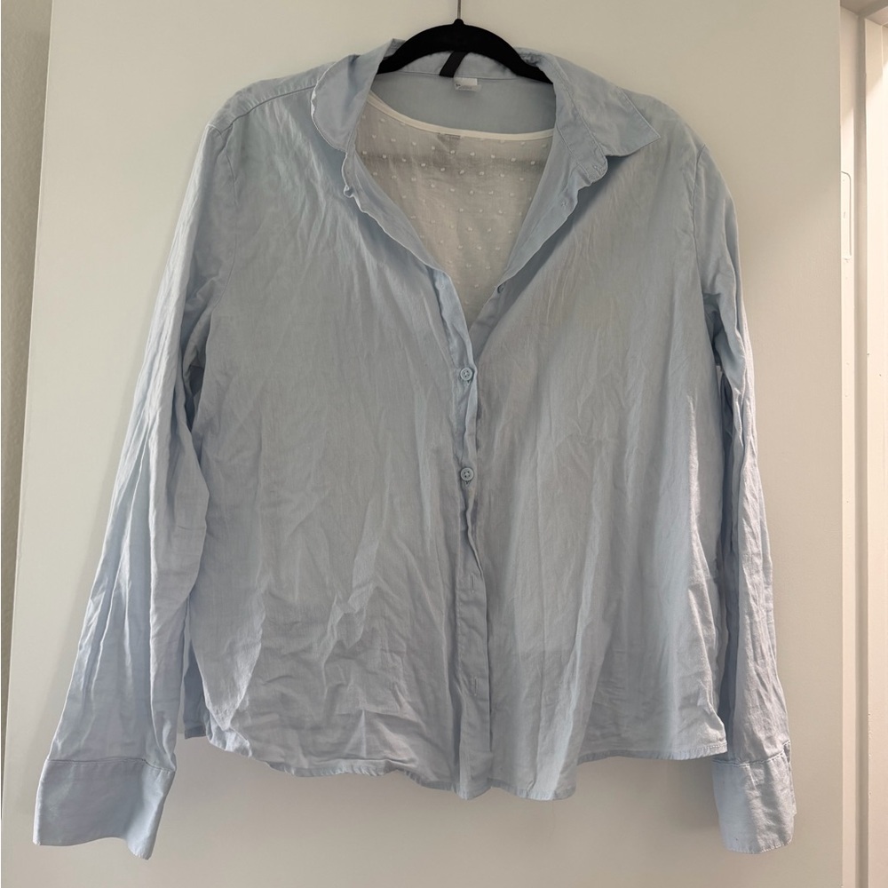 H&M 100% cotton button up shirt size L
